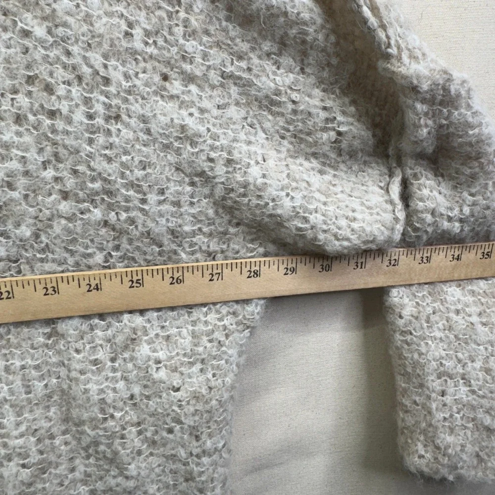 Free‎ People Alpaca Blend Turtleneck Sweater M Beige Oversized Boho Cozy Knit